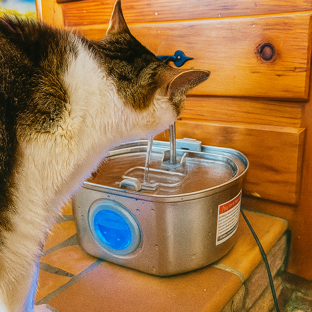 Cat looking at water